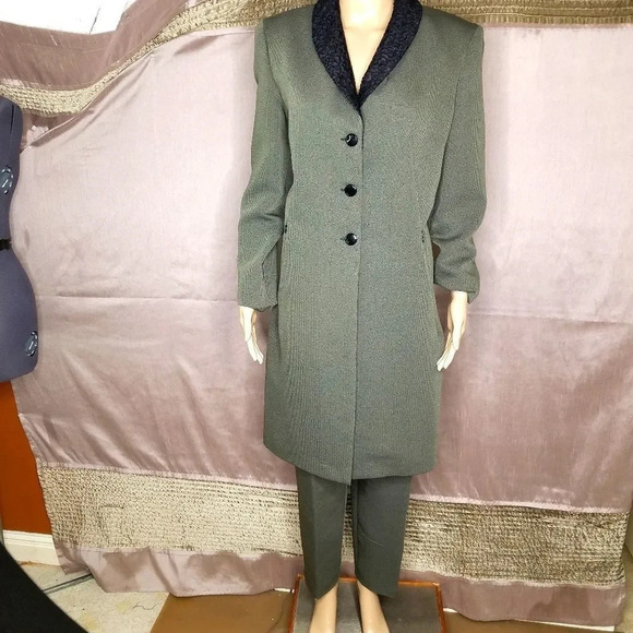 DANNY AND‎ NICOLE Vintage Long Coat Pants Suit 2PC. Pants and Jacket - Picture 1 of 13